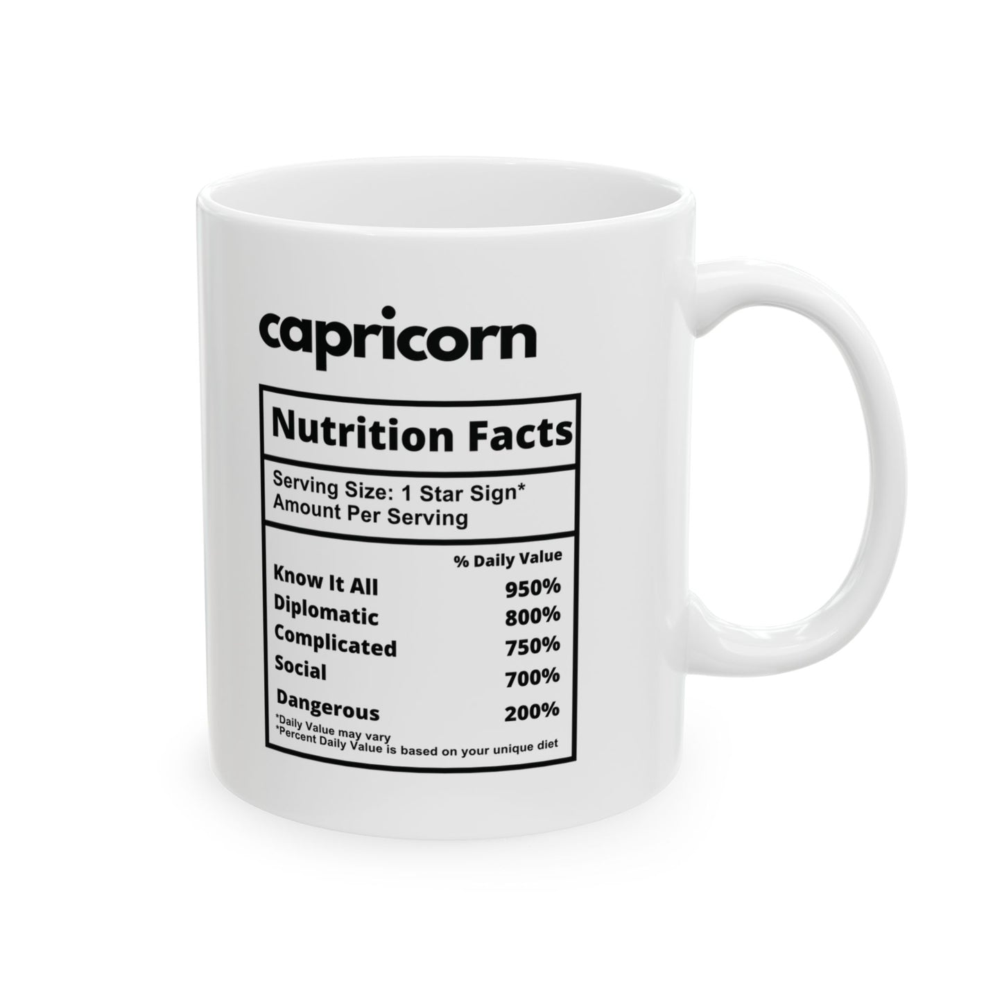 Capricorn Ceramic Mug (White), 11oz