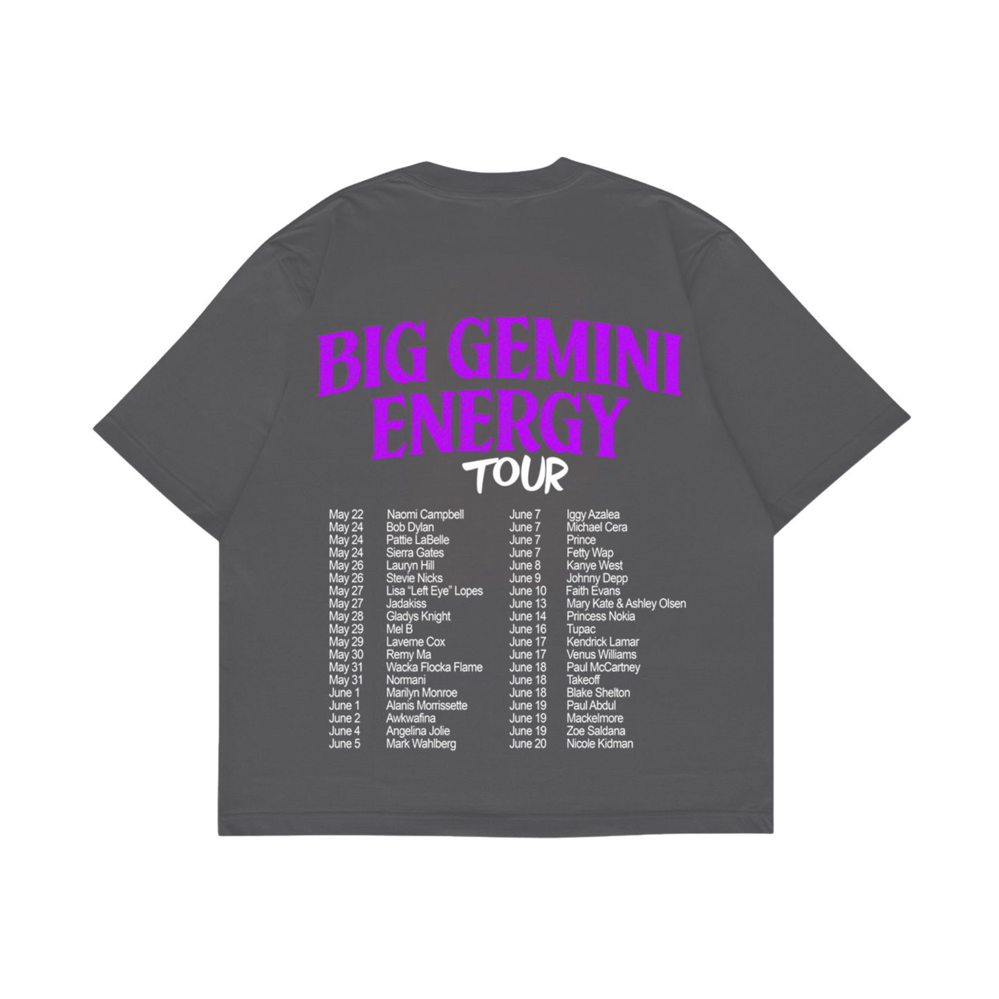 Big Gemini Energy Tour Style T-Shirt