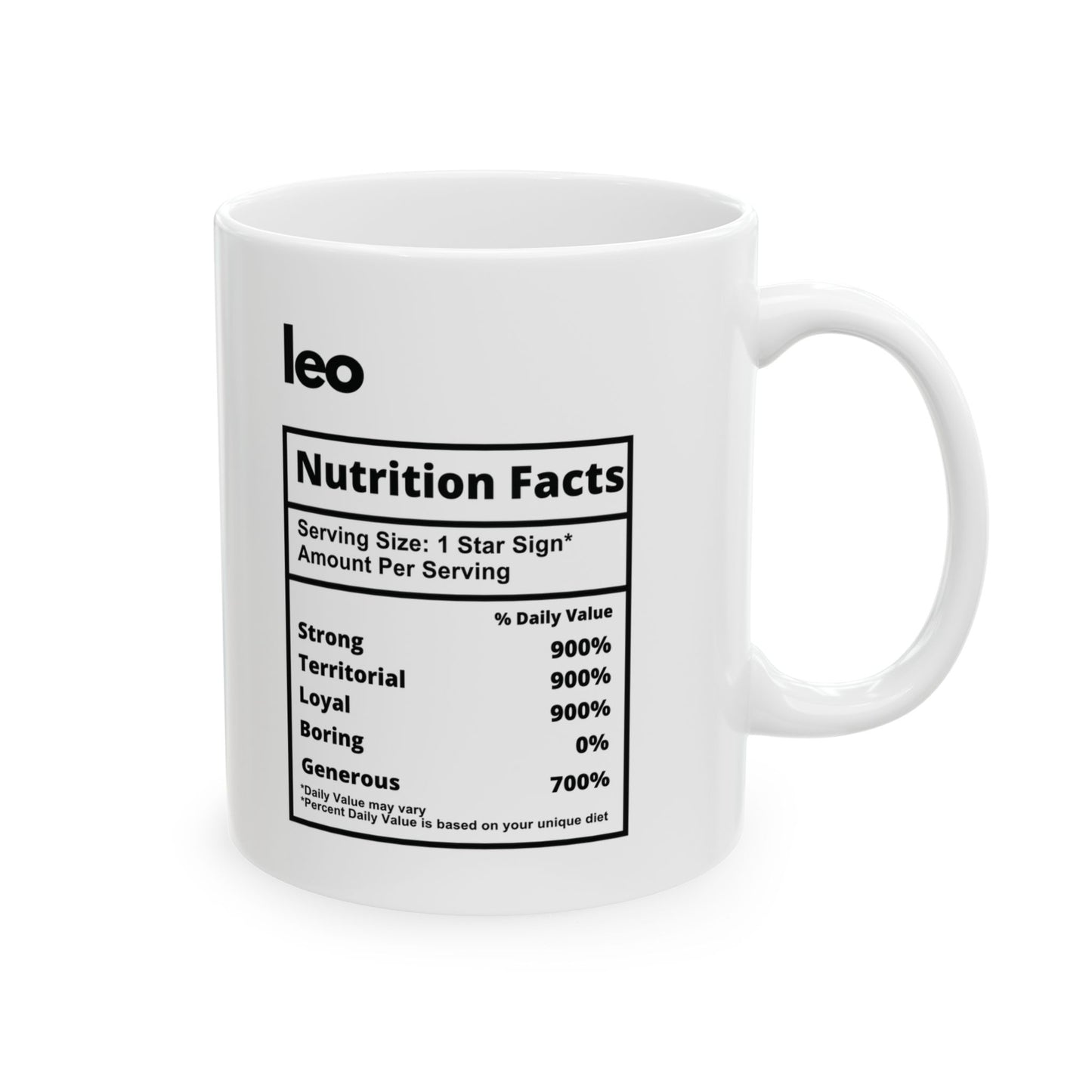 Leo Ceramic Mug (White), 11oz