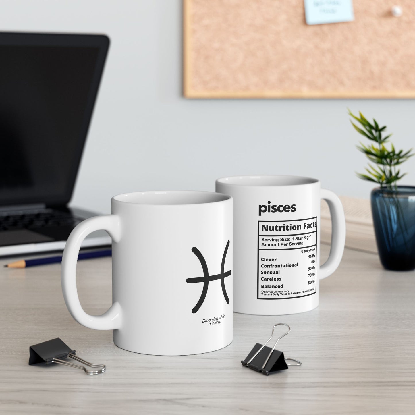 Pisces Ceramic Mug (White), 11oz
