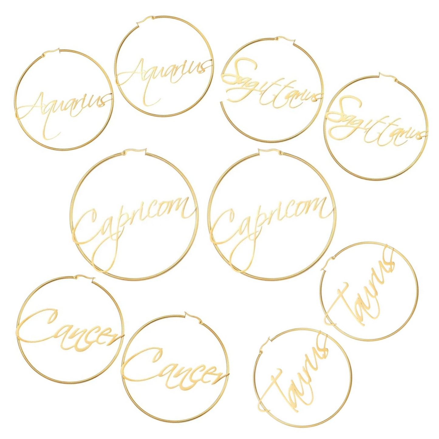 Zodiac Hoop Earrings