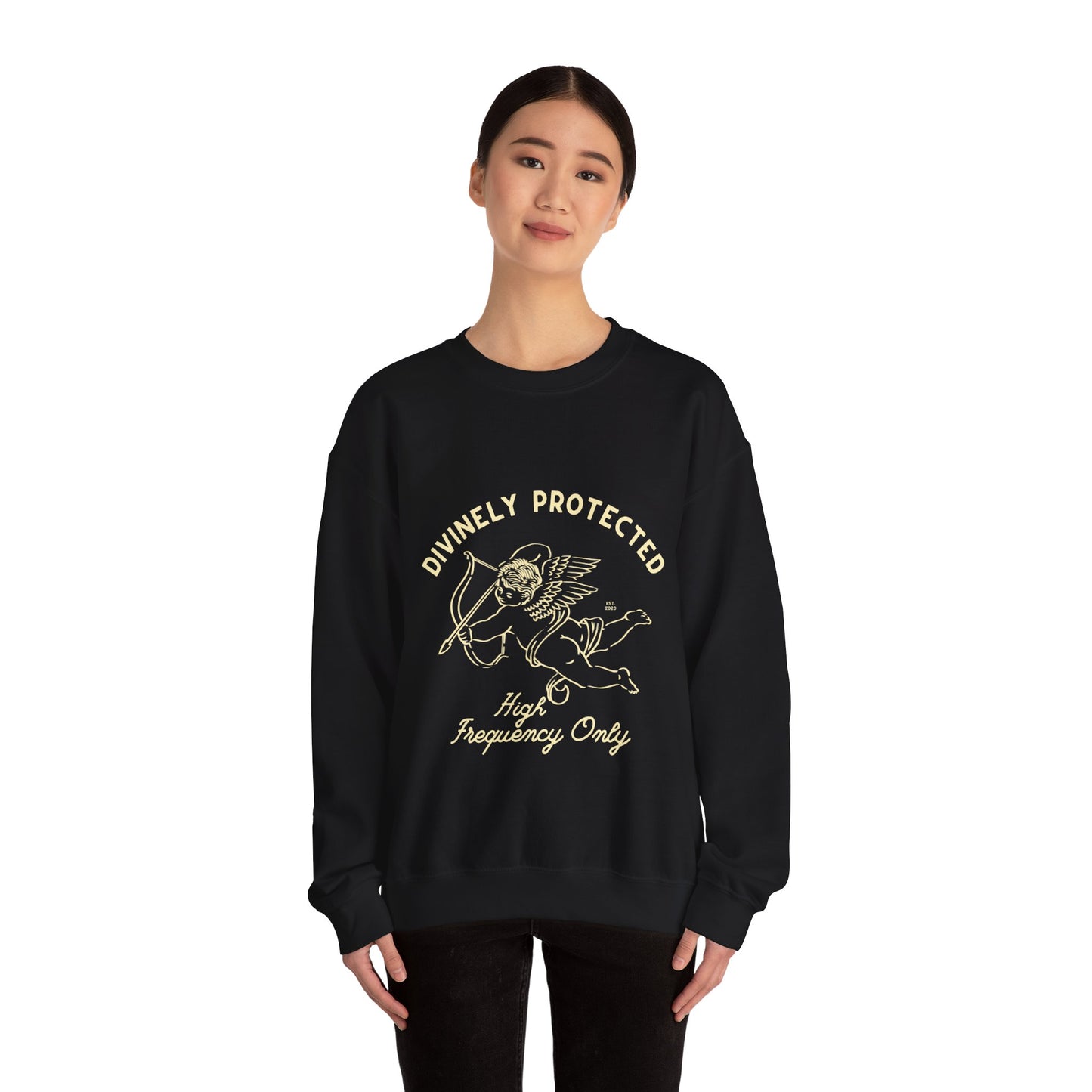 Divinely Protected Crewneck Sweatshirt — Espresso Vintage