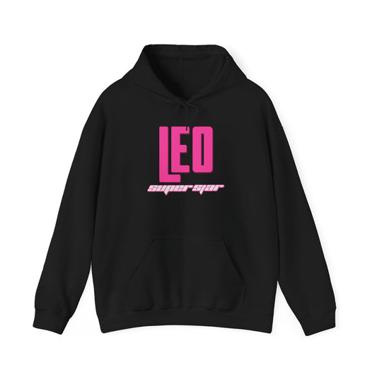 Leo Zodiac Hoodie — Pink “Leo Superstar” Astrology Hooded Sweatshirt