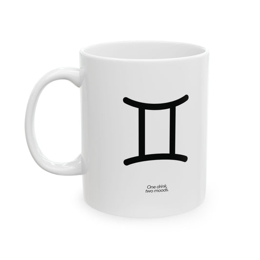 Gemini Ceramic Mug (White), 11oz