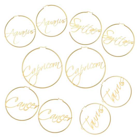 Zodiac Hoop Earrings
